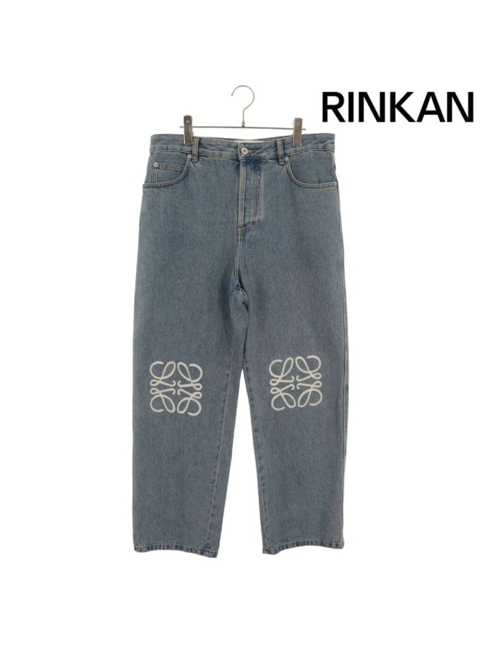Loewe Anagram Embroidery Baggy Denim Pants 50